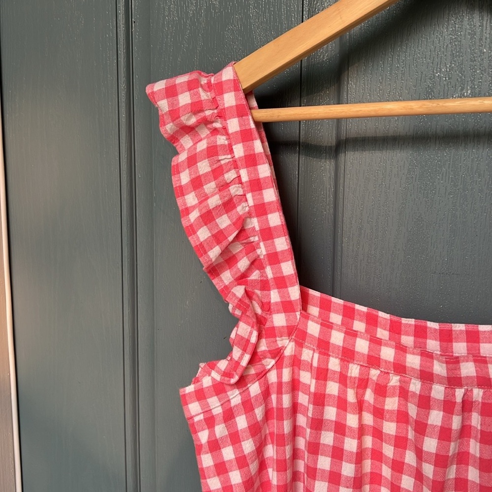 Vineyard Vines Pink & White Gingham Flutter Sleeve Dress - Picture 9 of 10
